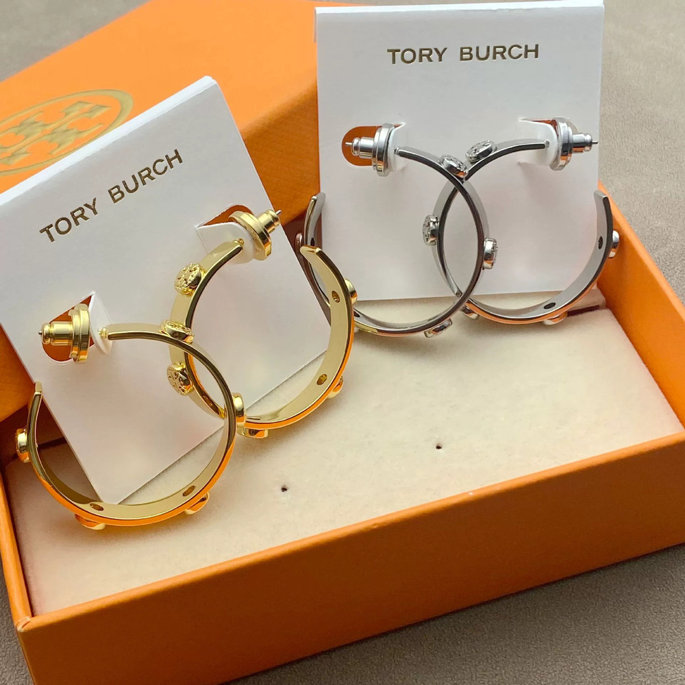 Tory Burch Round Metallic Earrings